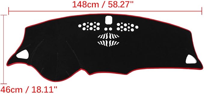X AUTOHAUX Car Dashboard Cover Nonslip Black Red Dash Cover Mat Pad for Chevrolet Malibu 16-18