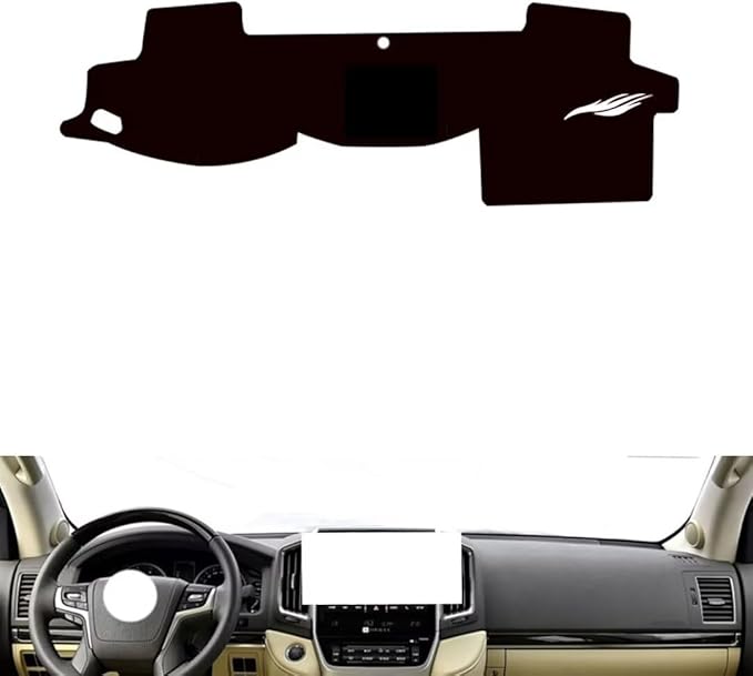 leather dashboard cover Compatible with Toyota Land cruiser（no speakers） 2007-2019，dash cover（black）