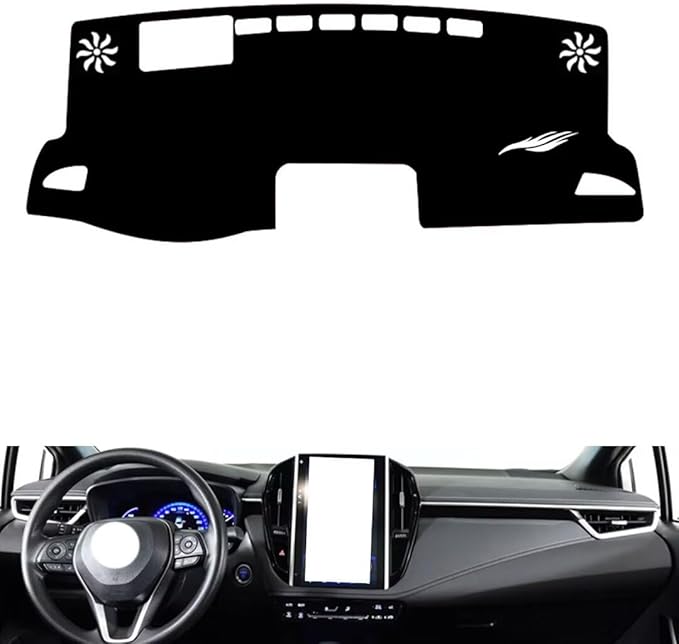 leather dashboard cover Compatible with Toyota Levin（Vertical screen、HUD） 2019-2023，dash cover（black）