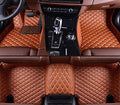 Custom Making Car Floor Mats Protection Pads for 99% Sedan/Coupe/Hatchback/SUV/Pickup Men Women Car Floor Mats Coverage Pads Anti-Slip Leather Floor Lining (Light Brown)