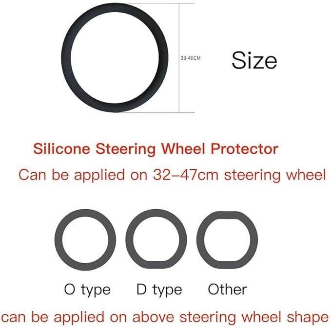 Cool Non-Slip Silicone Steering Wheel Protector, Car Protective Cover, Universal Fit Easy to Clean Cover (Fluorescent Green),rzx123