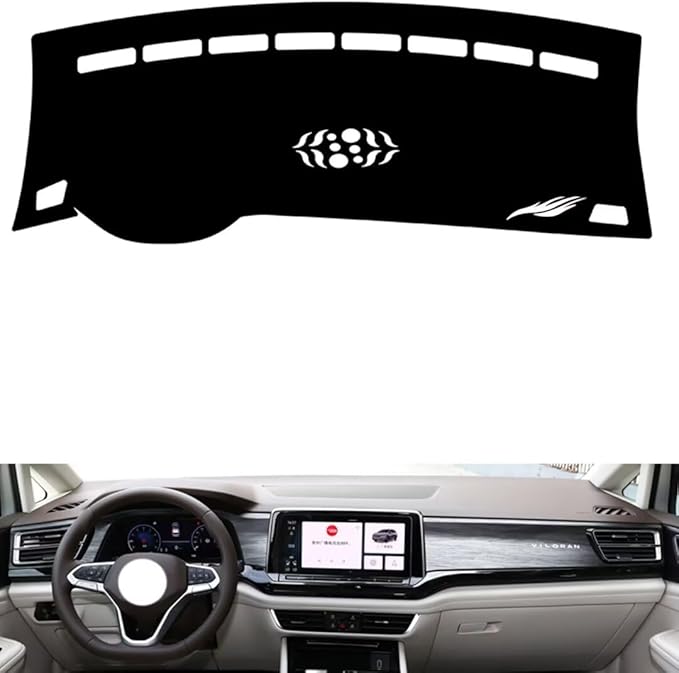 leather dashboard cover Compatible with VW Viloran 2022-2024，dash cover（black）