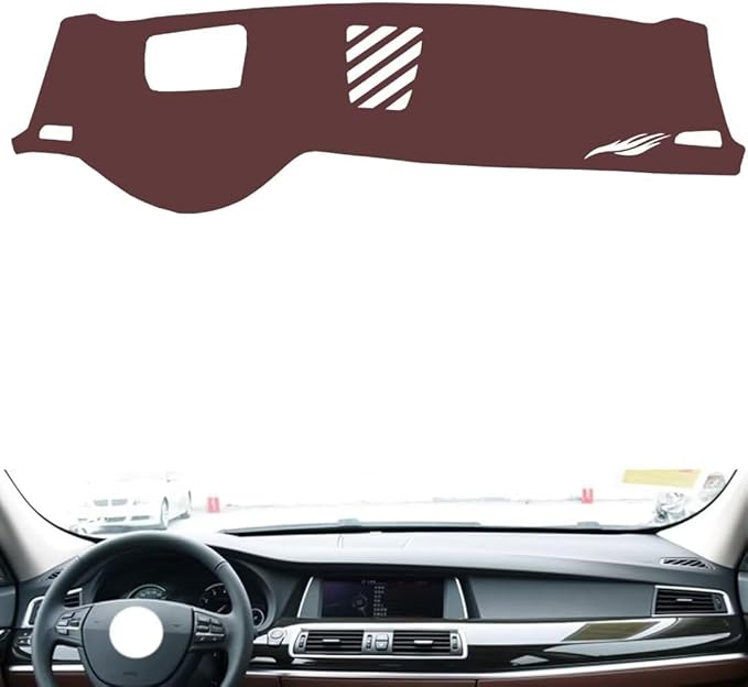 generic leather dashboard cover Compatible with BMW 5 series GT（HUD） 2010-2017，dash cover, Non-Slip Dash Cover, Dash mat Dashboard Cover, Interior Dash Covers, brown