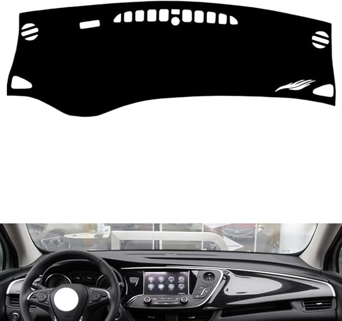 leather dashboard cover Compatible with Buick Envision (warning light、no speakers)，dash cover（black）