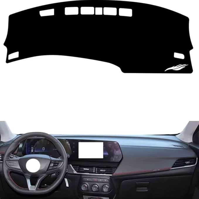 leather dashboard cover Compatible with Chevy Trax RS（warning light） 2022-2023，dash cover（black）