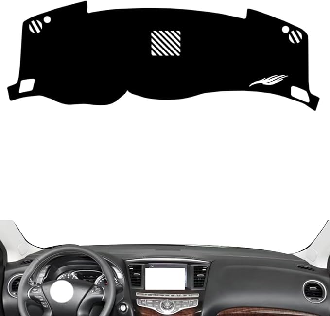 generic leather dashboard cover Compatible with Infiniti QX60，dash cover（black）