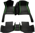 Custome Car Mats Accessories All Weather Floor mats Compatible with Automotive Floor Mats Passenger car mats (All Black Green)