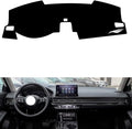leather dashboard cover Compatible with HONDA CIVIC (audio) 2023，dash cover（black）