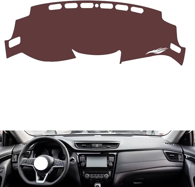 Leather Dashboard Cover Compatible with Nissan New X-Trail 2014-2021，Dash Cover, Non-Slip Dash Cover, Dash mat Dashboard Cover, Interior Dash Covers