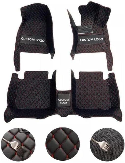 SARAHS Customized car Floor mats -Suitable for 99% of Cars, SUVs, and Trucks - car Pads to Protect Vehicle Interior Floor Accessories (Double Splicing Blue Line)