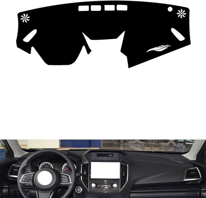 leather dashboard cover Compatible with SubaruSubaru WRX 2018-2019，dash cover（black）