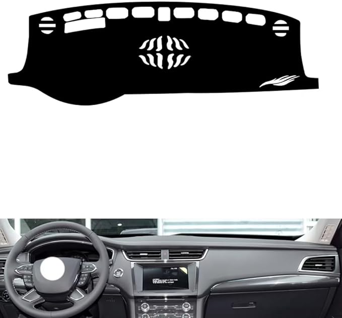 leather dashboard cover Compatible with FORD NEW Taurus（warning light） 2015-2019，dash cover（black）