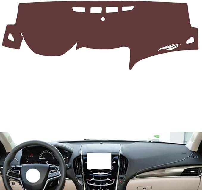 Leather Dashboard Cover Compatible with Cadillac ATS-L (No Speaker) 2014-2019，Dash Cover, Non-Slip Dash Cover, Dash mat Dashboard Cover, Interior Dash Covers