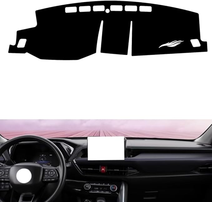 leather dashboard cover Compatible with Toyota YARIS CROSS（upper left corner HUD） 2023，dash cover（black）