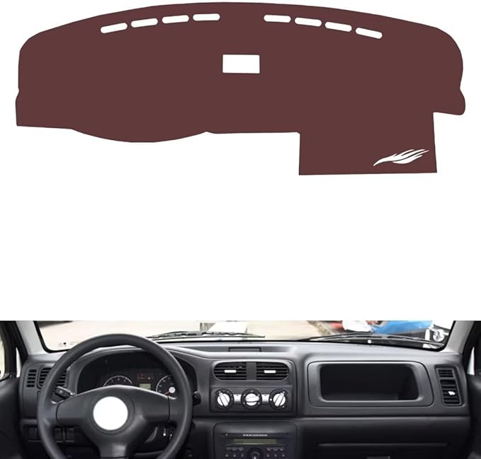 Leather Dashboard Cover Compatible with Suzuki Old Dipper (Clock),Dash Board Cover mat Anti-Slip Sun-Proof and dust-Proof(Brown)