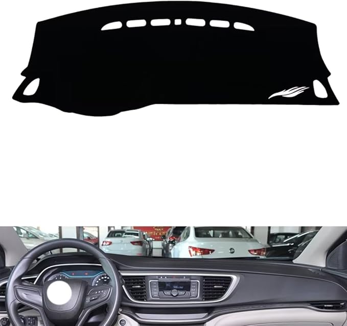 leather dashboard cover Compatible with Buick Excelle 2015-2017，dash cover（black）