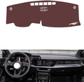 Leather Dashboard Cover Compatible with Audi A3 2021-2024,Dash Board Cover mat Anti-Slip Sun-Proof and dust-Proof(Brown)