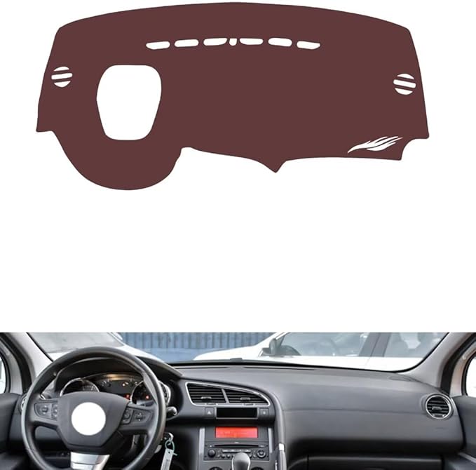 Leather Dashboard Cover Compatible with Peugeot 3008 (HUD) 2016-2019，Dash Cover, Non-Slip Dash Cover, Dash mat Dashboard Cover, Interior Dash Covers