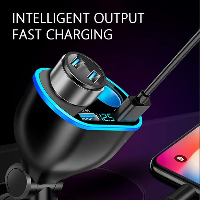 5 Port Cigarette Lighter Splitter,QC3.0&PD 20W Super Fast Car Charger with Dual Cigarette Lighter Plug with LED Voltmeter Compatible with iPhone 15 Pro iPad Dash Cam GPS (PD+QC+2.4A) 2Pcs