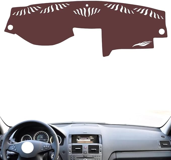 Leather Dashboard Cover Compatible with Mercedes C Class 2008-2010，Dash Cover, Non-Slip Dash Cover, Dash mat Dashboard Cover, Interior Dash Covers
