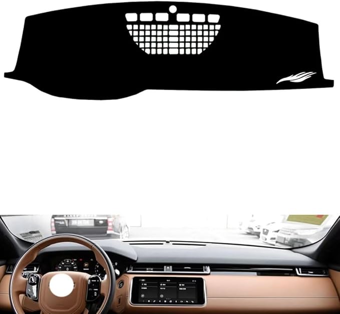 leather dashboard cover Compatible with LR Range Rover Velar，dash cover（black）