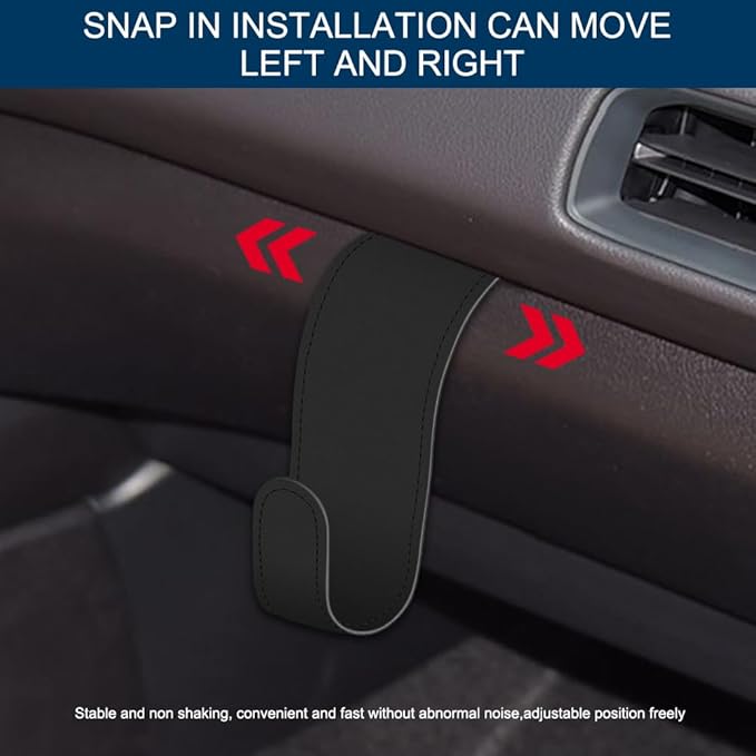 Car Co-Pilot Glovebox Hooks, Glove Box Organizer for Car, Anti-Scratch Vehicle Passenger Seat Storage Hanger, Auto Accessories Auto Glove Box Front Seat Hook for SUV Sedan Truck (Black)