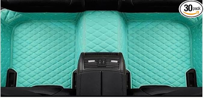 Custom Luxury Leather Car Floor Mats Upgrade Your Car's Interior All-Weather Protection for Cars, SUVs, Trucks Compatible with Automotive Mats (Black Red Wide Strip)