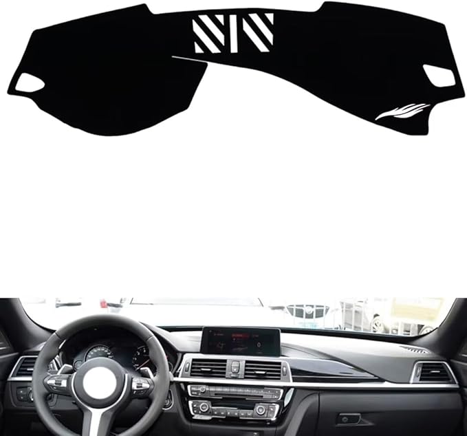 leather dashboard cover Compatible with BMW 4 series (speaker 2013-2019，dash cover（black）