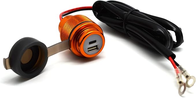 Cliff Top 12V USB Outlet 12 Volt USB Charging Port 12V Outlet USB 12 V Outlet 36W PD USB-C and QC 3.0 Magnetic Power Switch Boat USB Charging Port Waterproof - Prevent Battery Drain - Golden