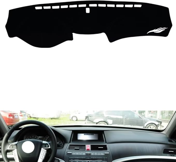 leather dashboard cover Compatible with HONDA Accord Ⅷ，dash cover（black）