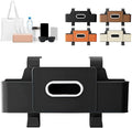 Back Seat Car Organizer,3 in 1 Car Backseat Storage Box with Cup Holder,Tissue Box,Trash Bin&Hooks,Multifunctional Waterproof Storage for Hold Phones Snacks Drinks Handbags (1, Black)