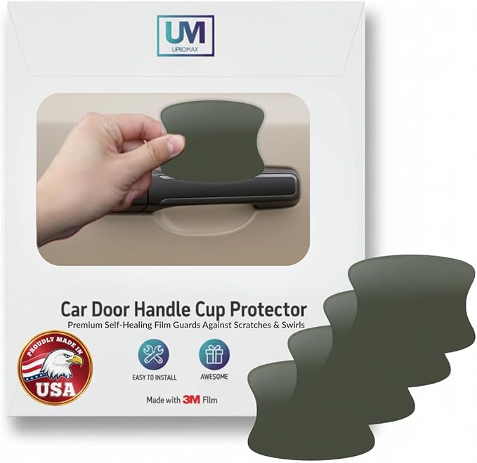 3M-4 Pack Car Accessories Car Cover Door Handle Cup Protector M26 Military Green | Self-Healing Paint Protection Decal Anti Scratch Guard | Universal Fit Upromax