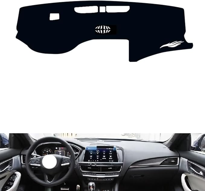 leather dashboard cover Compatible with Cadillac CT5（warning light） 2020-2023，dash cover（black）