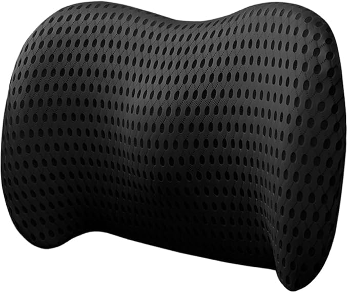 Car Lumbar Support Pillow, Memory Foam Ergonomic Vehicle Lower Back Support Cushion for Back Pain Relief and Sciatica, Automotive Interior Seat Lumbar Pillow, Universal for Vehicles (Black)