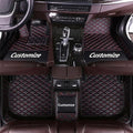 Custom Making Car Floor Mats Compatible for 2000-2025 All Mode Sedan SUV Sports Car Full Coverage Cute Pads Protection Non-Slip Leather Floor Liners (Black Red Line)