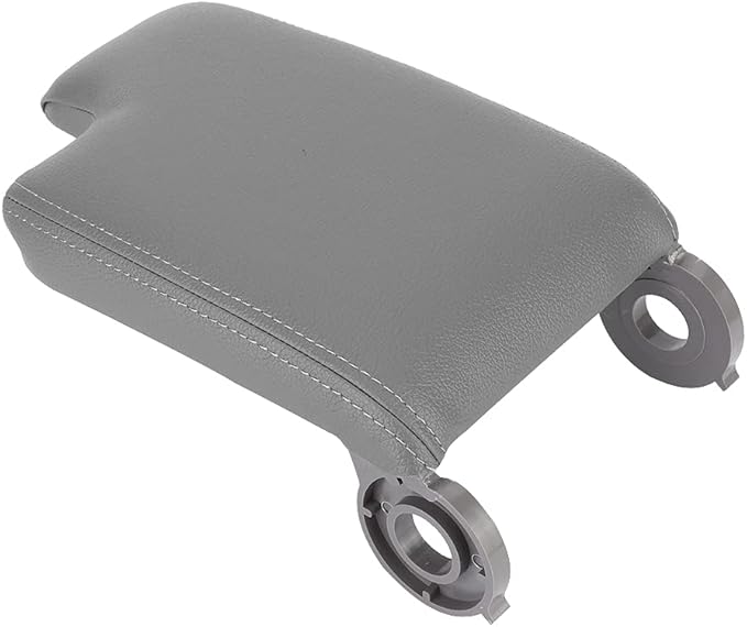 E46 Center Console,E46 Leather Armrest Gray,Headrest And Armrest Car Center Console Armrest Cover Pad Cushion Fits For E46 1999-2004(Gray)