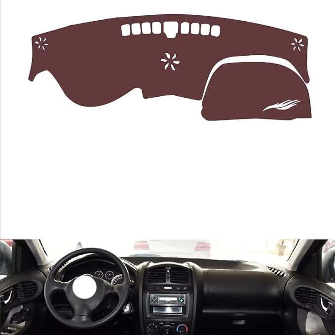 Leather Dashboard Cover Compatible with HyundaiHyundai Santafe（NO HUD，Dash Cover, Non-Slip Dash Cover, Dash mat Dashboard Cover, Interior Dash Covers