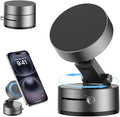 2025 Upgrated Vacuum Suction Magnetic Phone Holder, Retractable Strong Suction Cup Magnetic Hands-Free Car Cellphone Mount Foldable Car Phone Stand for Car/Mirror/Gym(Not Charge Phone)