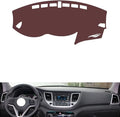 generic leather dashboard cover Compatible with HyundaiHyundai NEW Tucson 2015-2018，dash cover, Non-Slip Dash Cover, Dash mat Dashboard Cover, Interior Dash Covers, brown