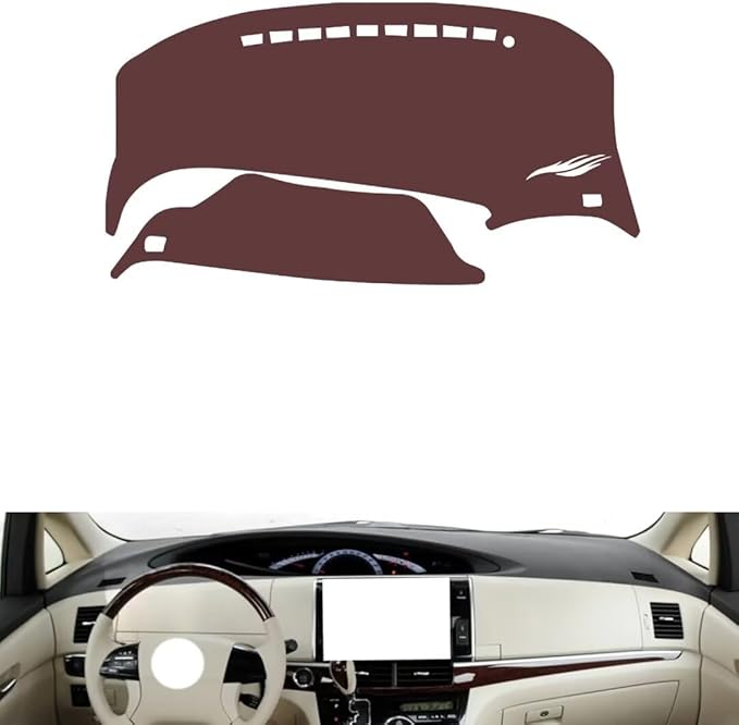 Leather Dashboard Cover Compatible with Toyota PREVIA 2006-2016，Dash Cover, Non-Slip Dash Cover, Dash mat Dashboard Cover, Interior Dash Covers