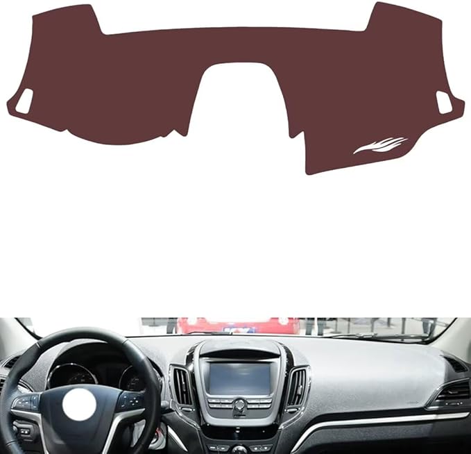 Leather Dashboard Cover Compatible with MG MG5 2012-2014,Dash Board Cover mat Anti-Slip Sun-Proof and dust-Proof(Brown)