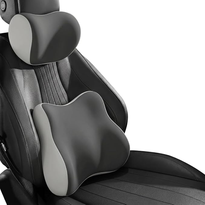 Car Headrest Pillow & Lumbar for BMW 3er Compact (E36) 316g 316i 318tds 318ti 323i 1994-2000, Car Seat Neck Pillow Back Support, Breathable All-Season Automotive Seat Cushions, 2PCS
