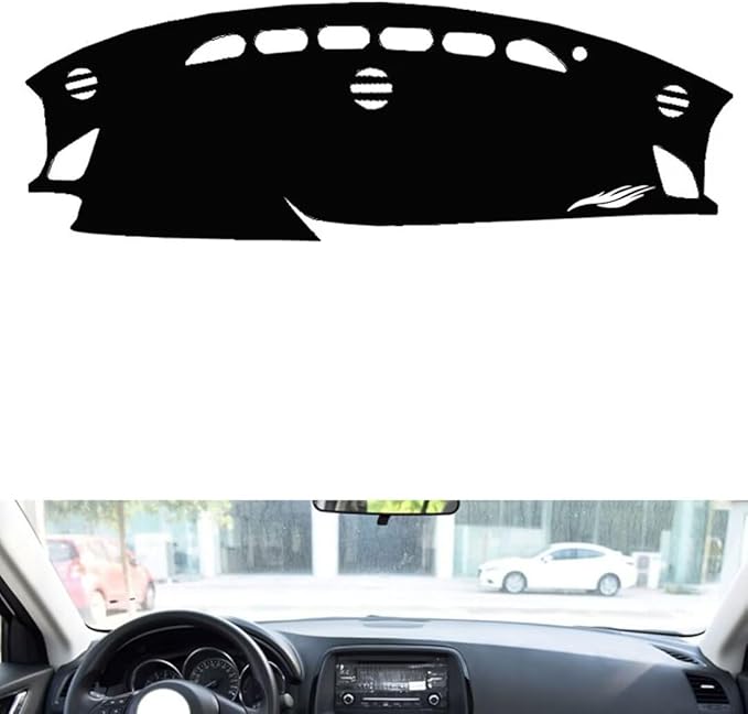 generic leather dashboard cover Compatible with Mazda CX-5 2013-2016，dash cover（black）