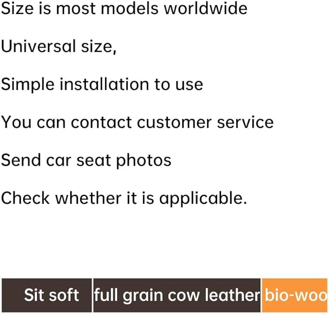 Car SUV Van Universal Genuine Leather Seat Cushion Lumbar Back Top Layer Cow Leather Front and Back Cushion Plus Padded Comfort (Coffe Brown Cushion Seat)