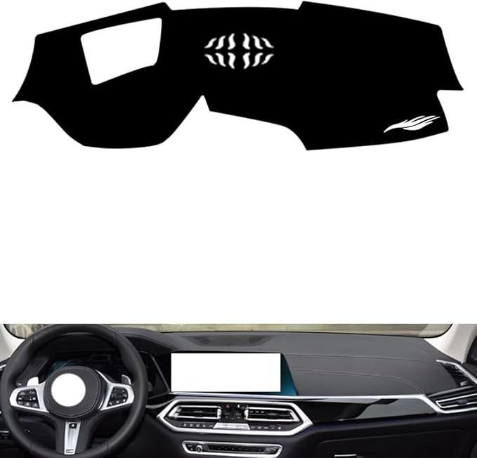 generic leather dashboard cover Compatible with BMW X5 (HUD 2019-2022，dash cover（black）