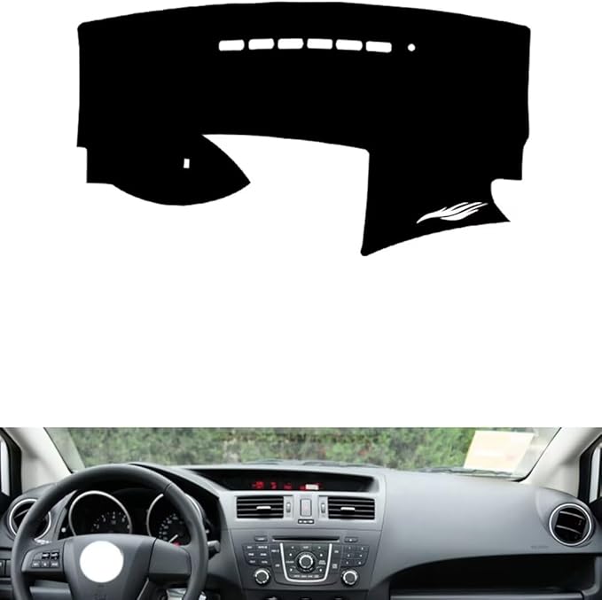 leather dashboard cover Compatible with Mazda 5 2011-2013，dash cover（black）