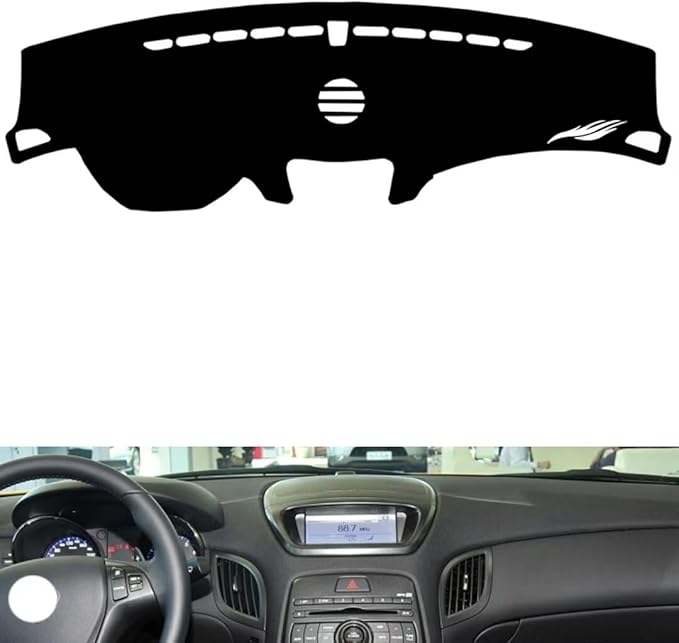 leather dashboard cover Compatible with HyundaiHyundai Genesis Coupe 2009-2010，dash cover（black）