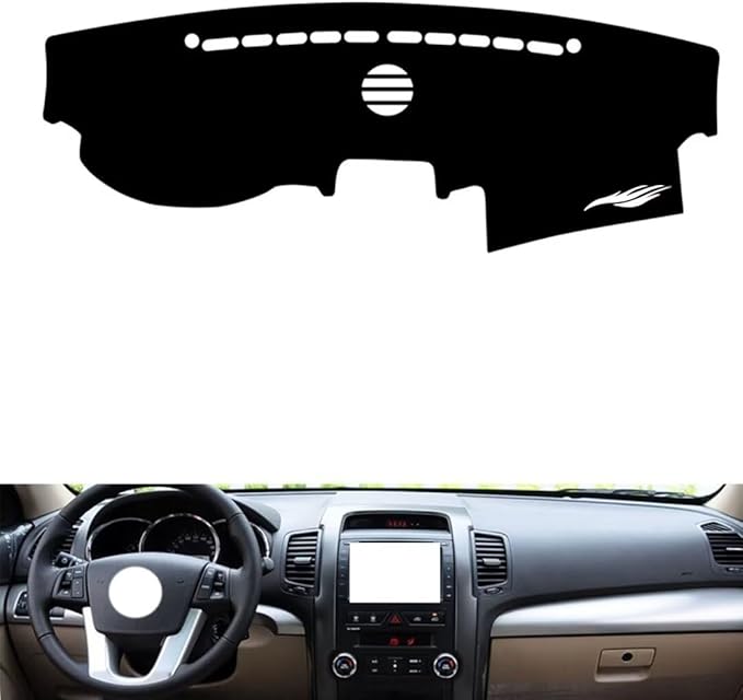 leather dashboard cover Compatible with KIA Sorento (speaker) 2009-2012，dash cover（black）