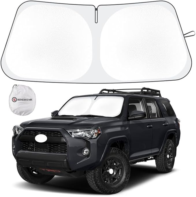 SHINEHOME Car Windshield Sun Shade Compatible with 2010-2025 2026 Toyota 4Runner 4-Runner 5th Gen SUV, SR5 Trail Limited Accessories Foldable Front Sunshade Protector Blocks UV Rays Keep Car Cooler