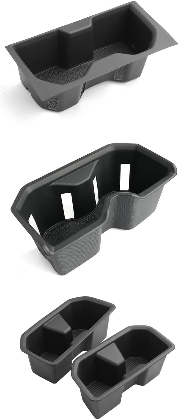 WEIPIN for 4PCS Center Console Cup Holder Insert - Center Console&Armrest&Third Row TPE Materials Compatible with 2023-2026 Sequoia(SR/Limited/Platinum/TRD Pro/1794 Edition/Capstone)